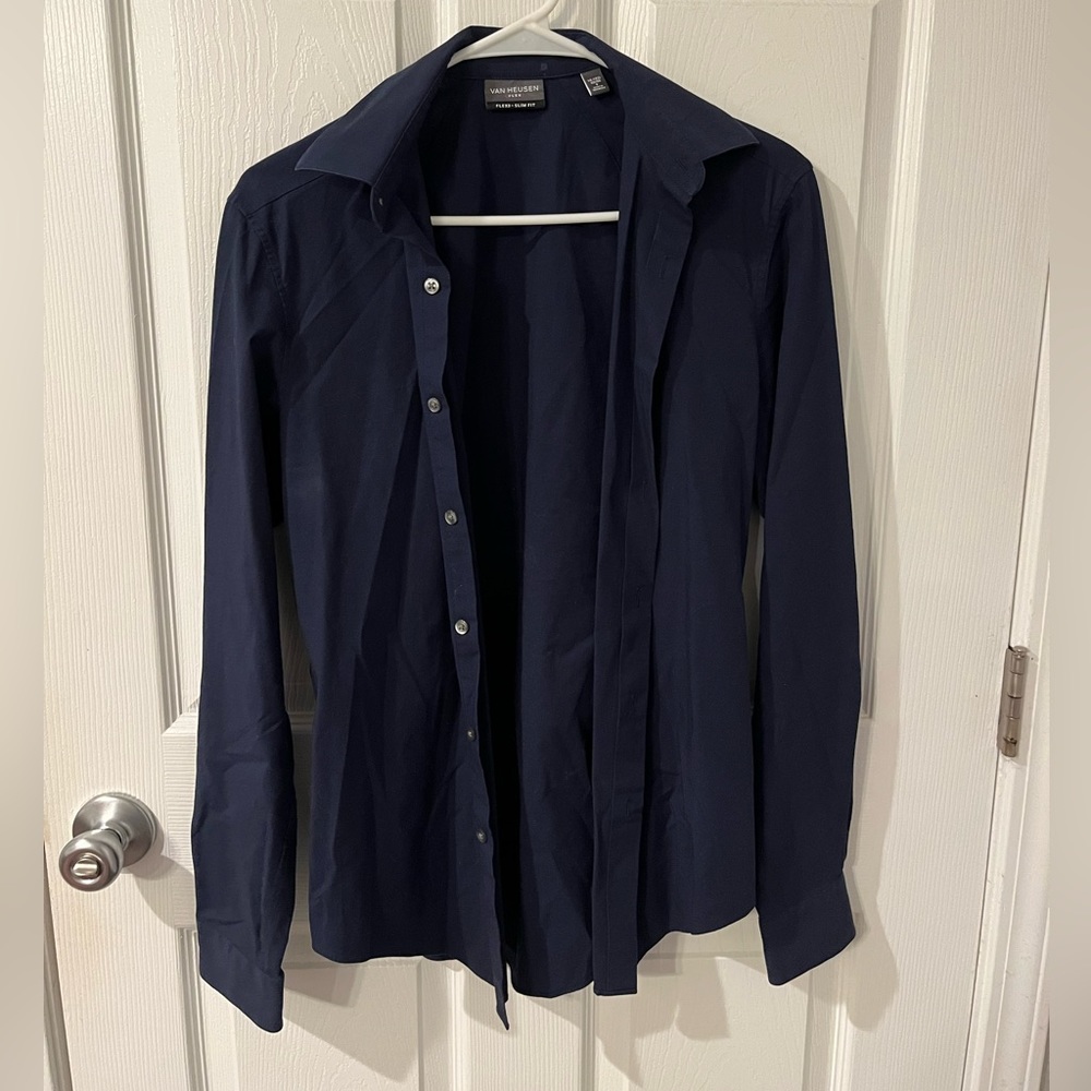 Van Heusen Navy Dress Shirt Men’s Small